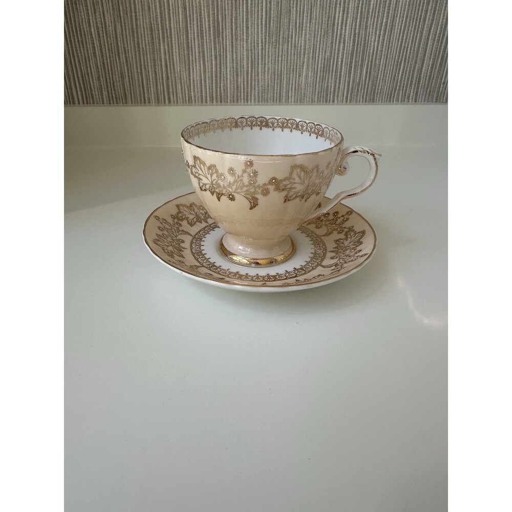 Royal Grafton Fine Bone China Tea Cup and Saucer Set Almond Ivy